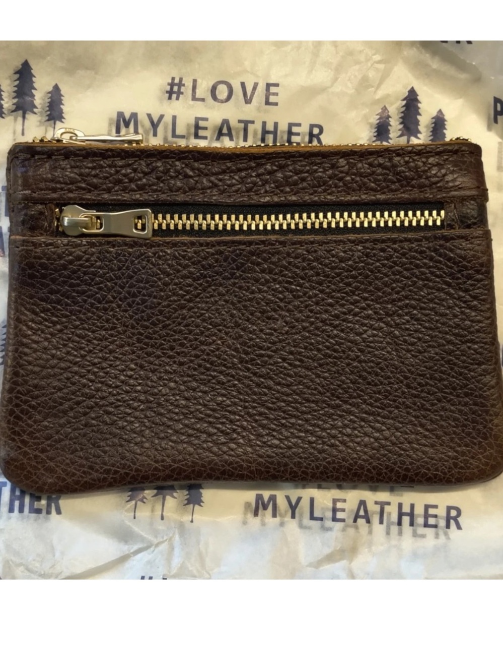 Portland Leather Goods Double Zip Coin Purse Coldbrew Brown